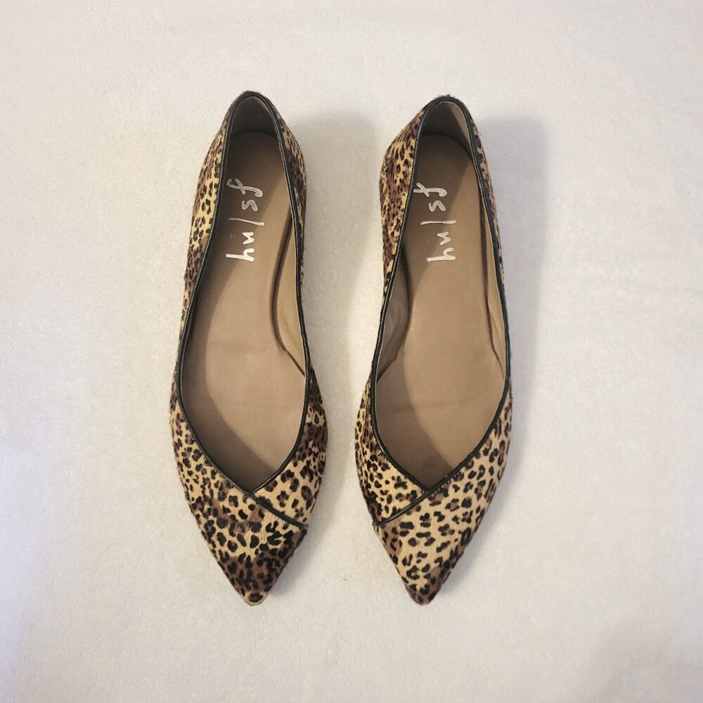 French Sole Leopard/Cheetah Print Flats, Size 10, lightly worn
